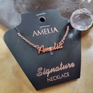 AMELIA Personalized Name In Rose Gold Necklace